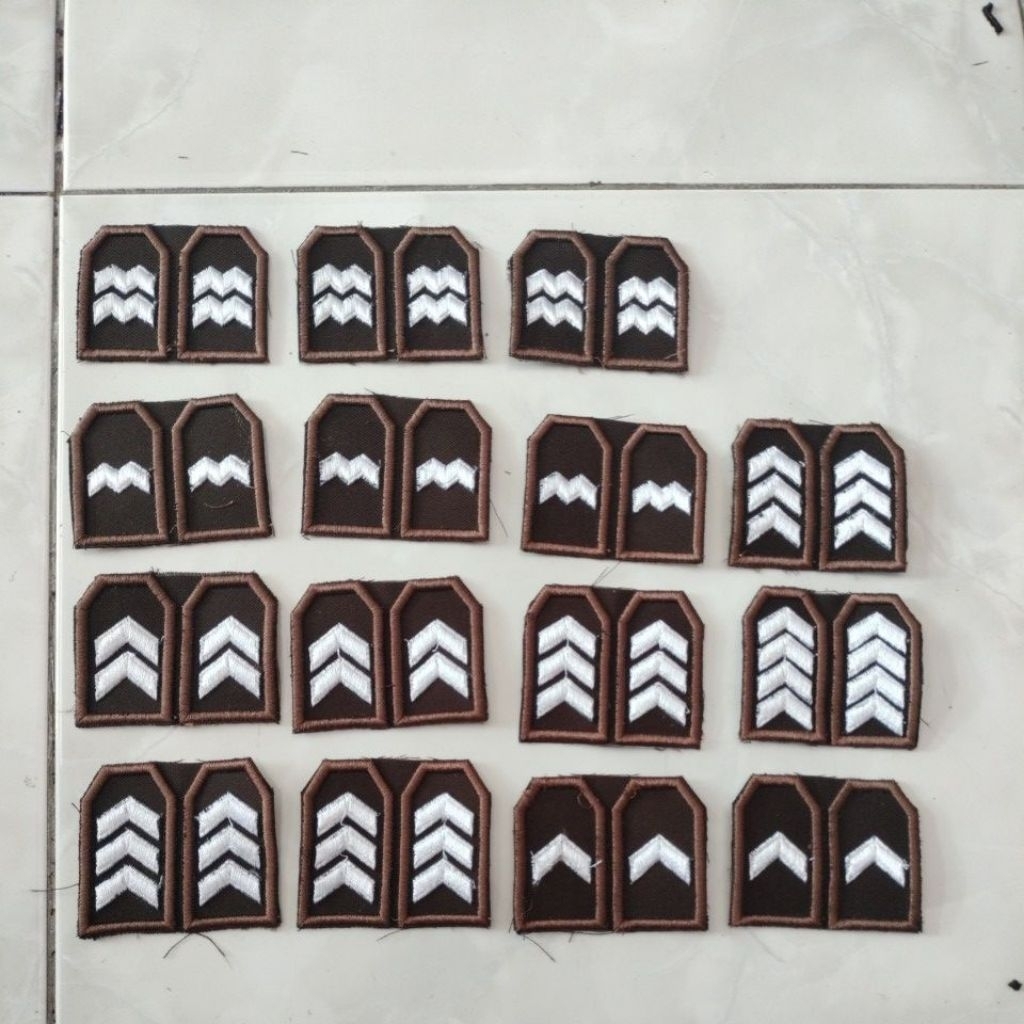 Pangkat pdl polri lis COKLAT/tanda pangkat pdl bintara polri/pangkat pdl polisi