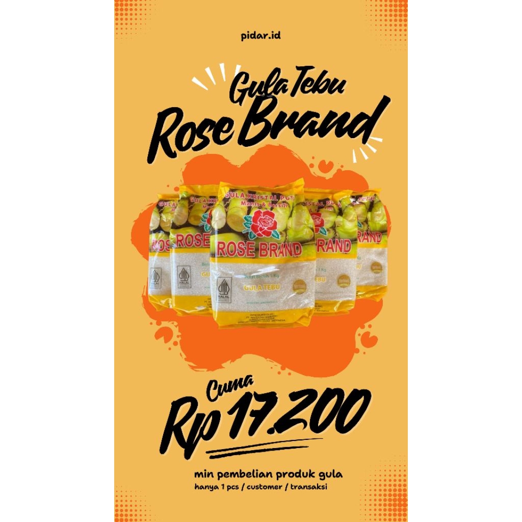 

ROSE BRAND GULA PASIR 1 KG KUNING - food sugar