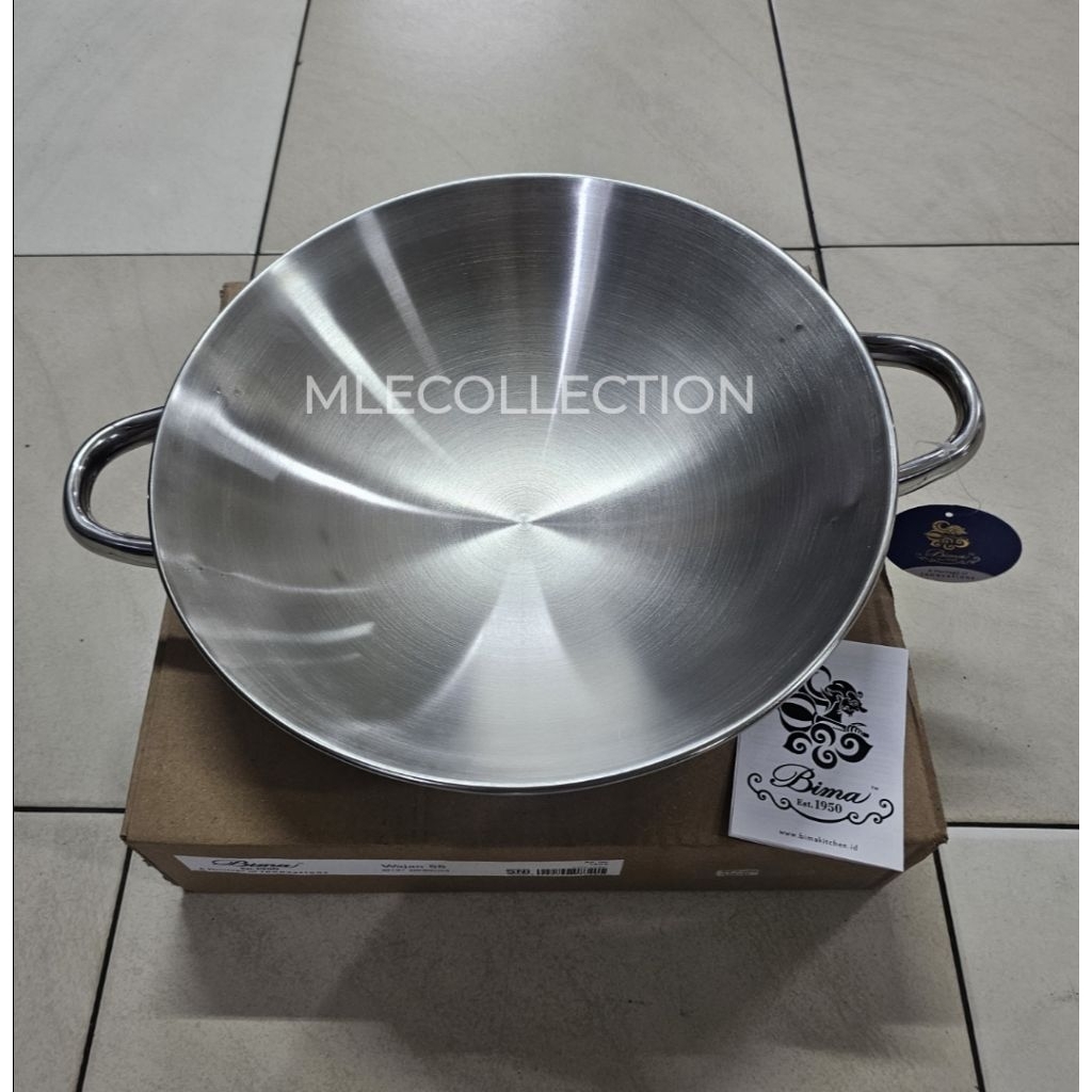 WAJAN STAINLESS BIMA ELEMENT 30 CM SUS 304 / KUALI PENGGORENGAN