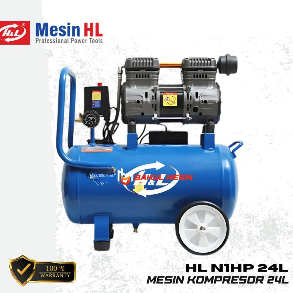 H&L HL N1HP 24L Mesin Kompresor Angin Compressor 1HP