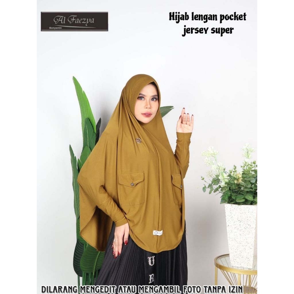 AL FAEZYA - JILBAB INSTAN LENGAN SAKU JERSEY BY AL FAEZYA HIJAB LATEEFA HIJAB