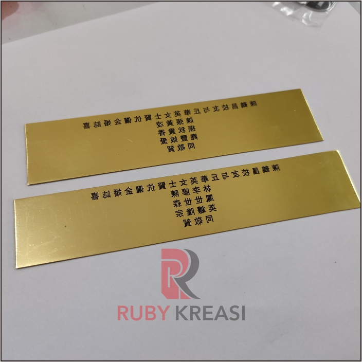 label plat nama kuningan custom