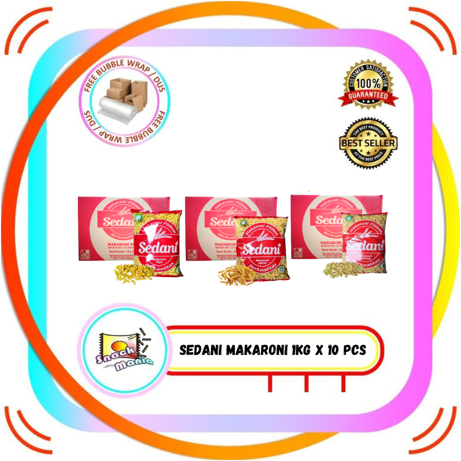 

Sedani Macaroni Pasta ~ 1 kg x 10 pcs Makaroni Kerang Spiral Pipa DUS