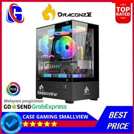 CASING DRACONZE SMALLVIEW BLACK INCLUDE 3FAN RGB