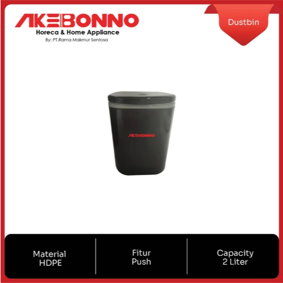 Akebonno Dustbin Plastic 2L (ADB-02) / 8L (ADBS-8R) / 10L (ADBS-10S) / 14L (ADBS-14)