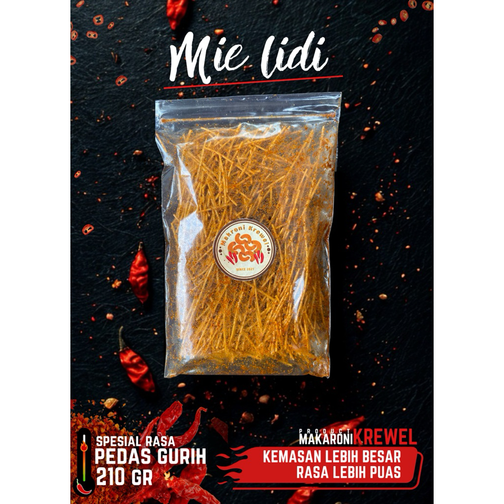 

Makaroni Krewel - (Mie Lidi Kemasan Plastik Ziplock Besar)