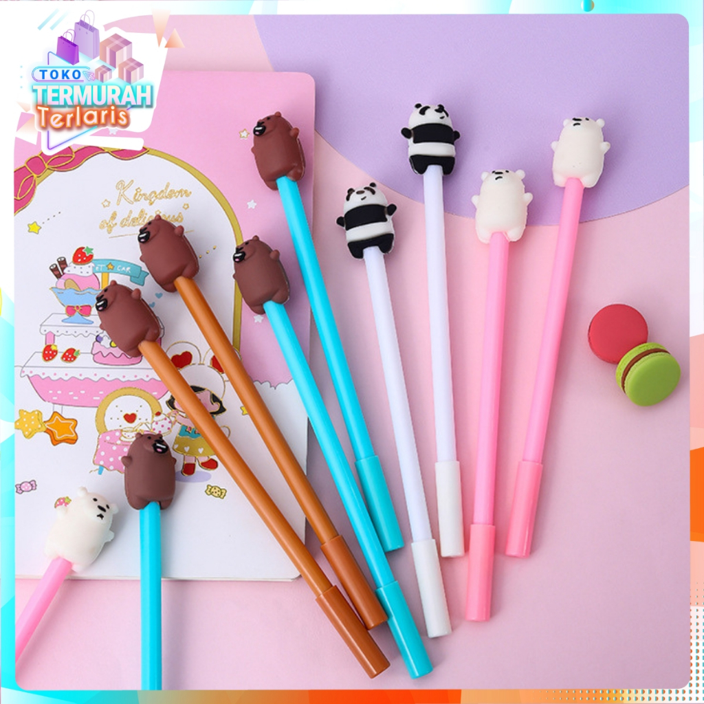 

TTT Pena Gel Karakter Bare Bear Pulpen Bears Pen Motif Karakter Beruang Lucu Stationary Alat Tulis Sekolah
