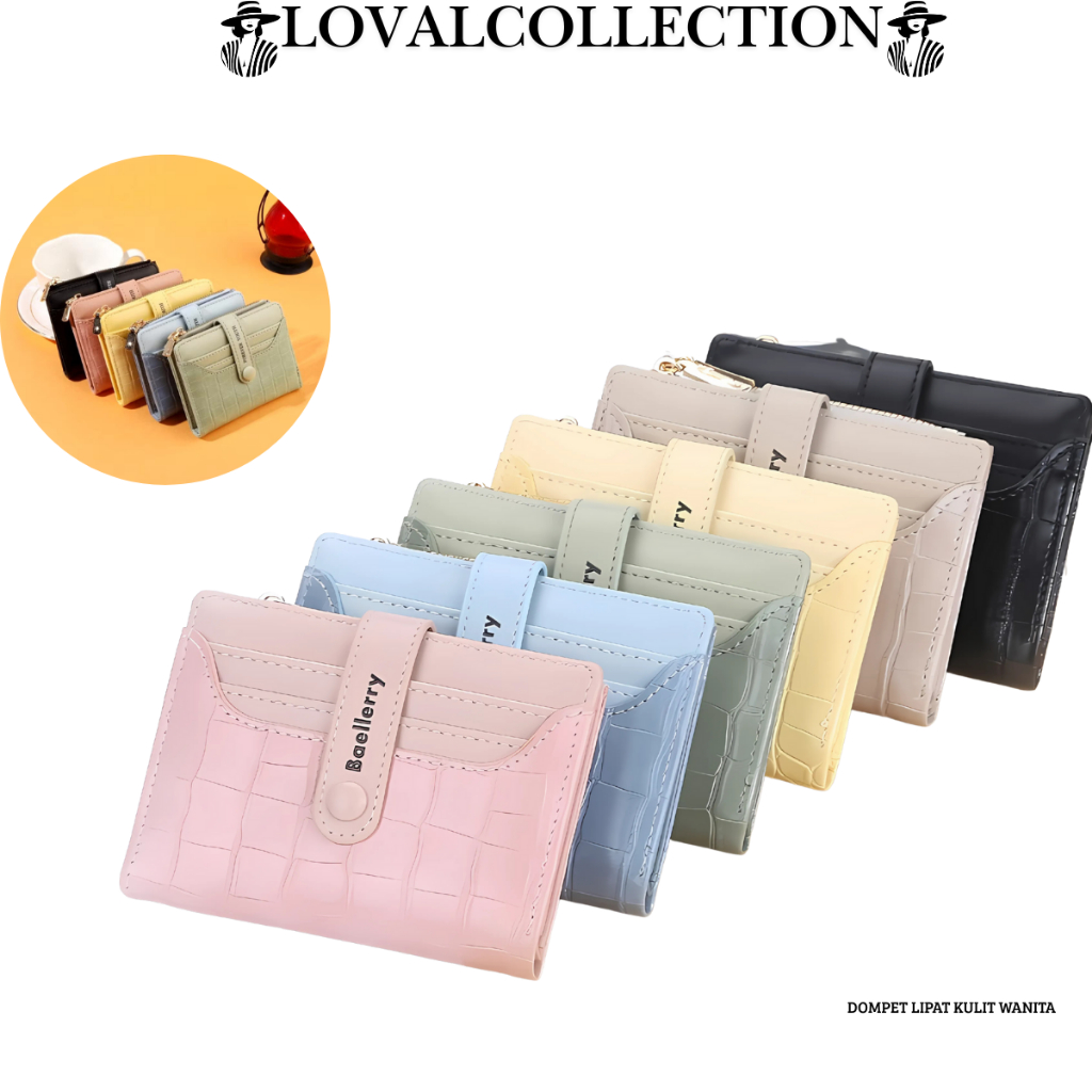 LC DOMPET LIPAT KULIT WANITA MOTIF CROCO AC12 TAS DOMPET KARTU DOMPET KOIN MINI RESLETING