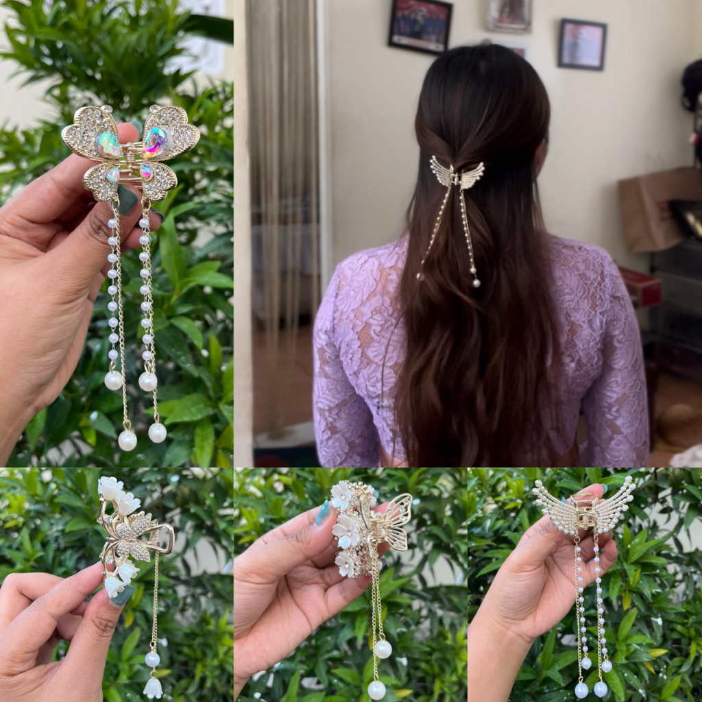 jepit rambut kupu-kupu jurai / glenter / bisa untuk accessories hairdo