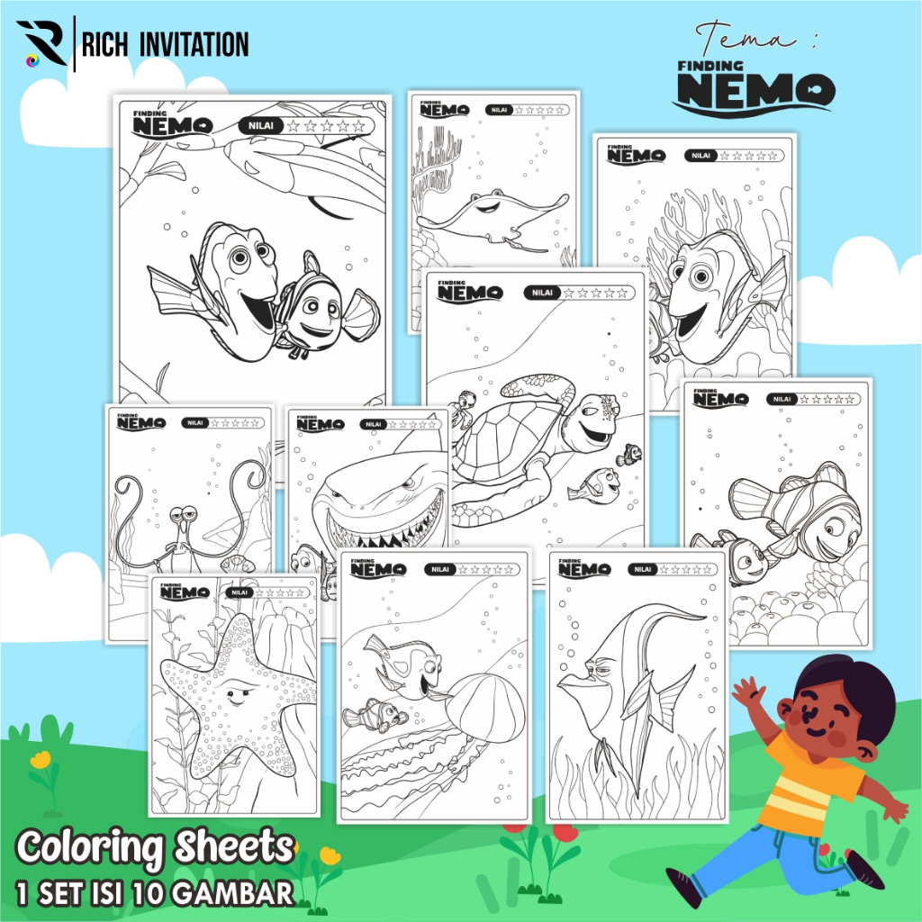 

(A4) KERTAS GAMBAR ANAK PAUD -LEMBAR MEWARNAI ANAK 1 SET 10 LEMBAR GAMBAR - KODE HEWAN