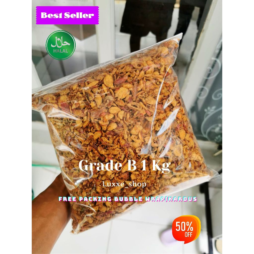 

Bawang Goreng Merah Brebes Grade B 1 kg Bawang Merah Goreng