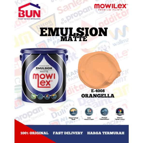 Mowilex Emulsion Cat Tembok Interior 20 Liter - ORANGELLA (TINTING)