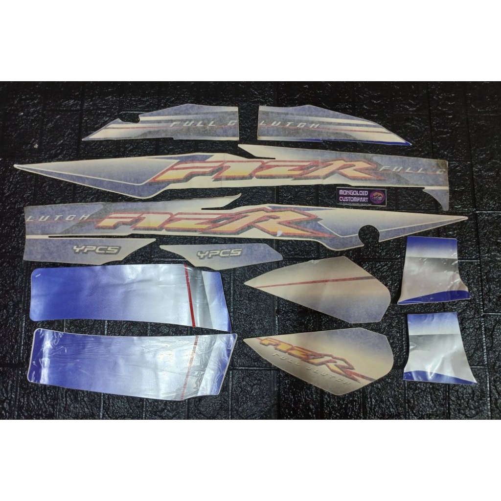 copy original Striping sticker stiker lis polet yamaha FIZR FIZ R tahun 2003 warna putih biru
