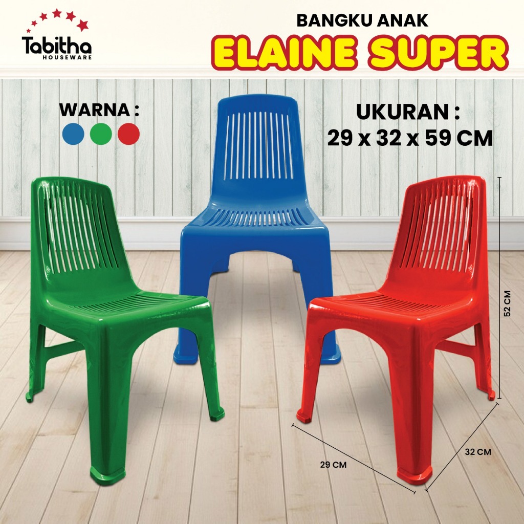 Tabitha Bangku Plastik Sender Anak / Kursi Anak Plastik - Tabitha Kursi Anak Elaine