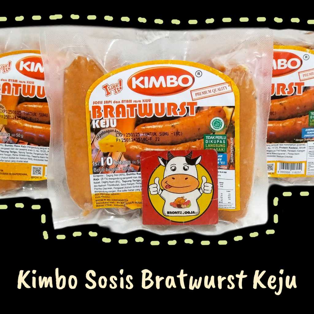 

KIMBO SOSIS BRATWURST MINI KEJU ISI 10-FROZEN FOOD-BRONTZ JOGJA