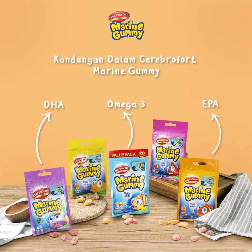 Cerebrofort Marine Gummy - Multivitamin Anak dengan Omega 3