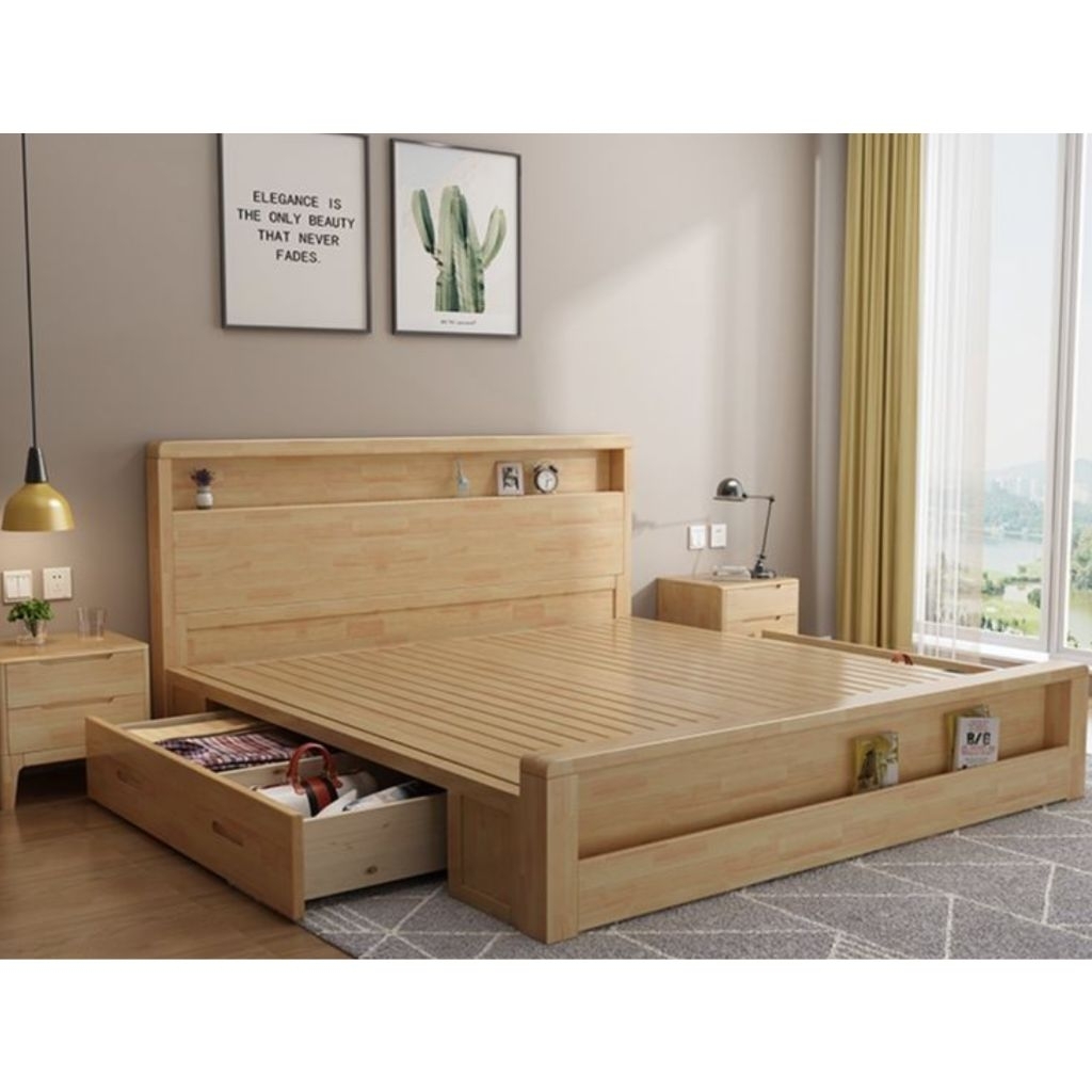 Dipan Minimalis Full Kayu Jati, Tempat Tidur Minimalis