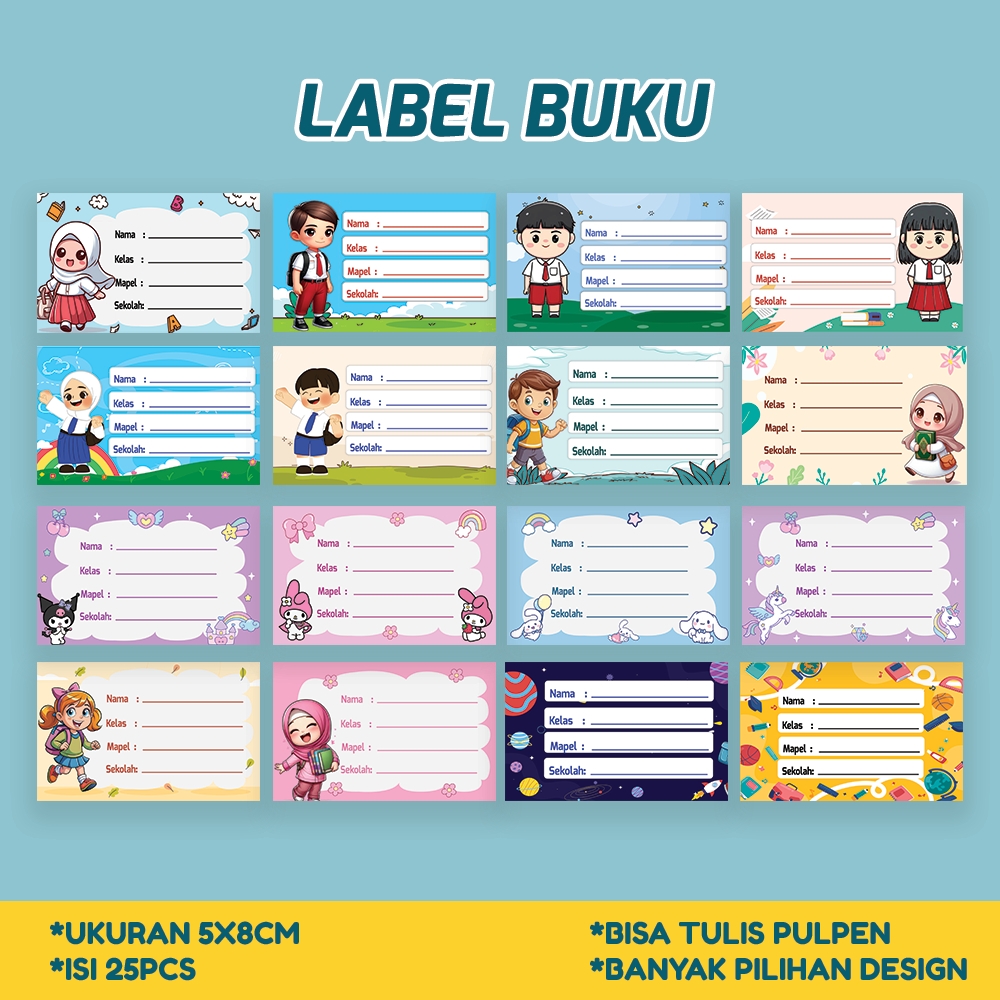 

Kakaku Project - Stiker Label Buku Pelajaran 25pcs Karakter