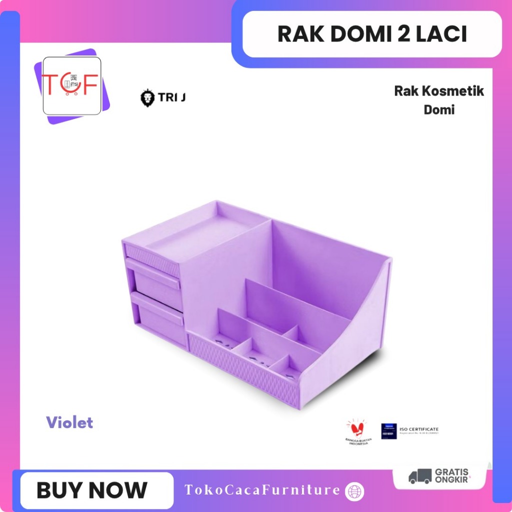 [TCF] - Rak Domi Kosmetik 2 Laci Tempat Make Up Tempat Penyimpanan Skincare | Termurah Qualitas Prem