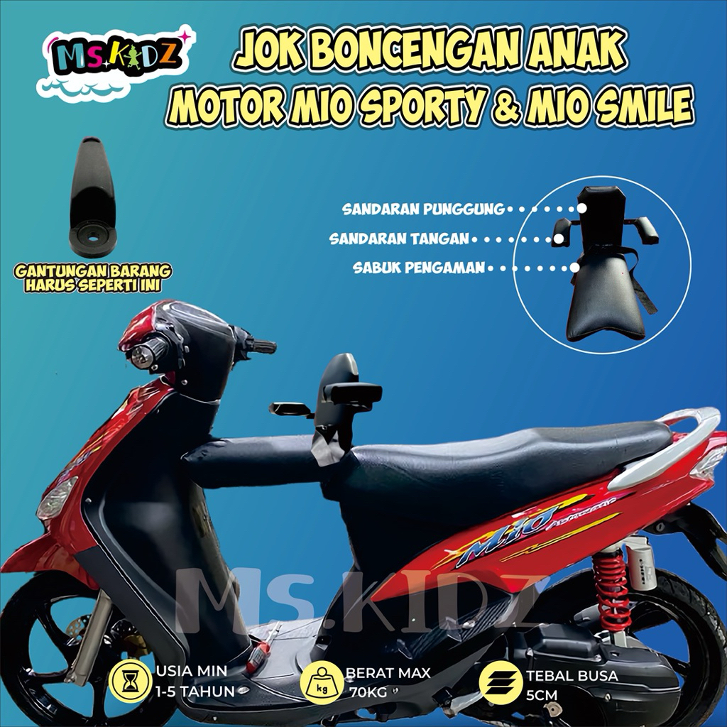 Jok Boncengan Anak Dengan Sandaran Motor MIO SPORTY & MIO SMILE Kursi Dudukan Anak Motor Matic