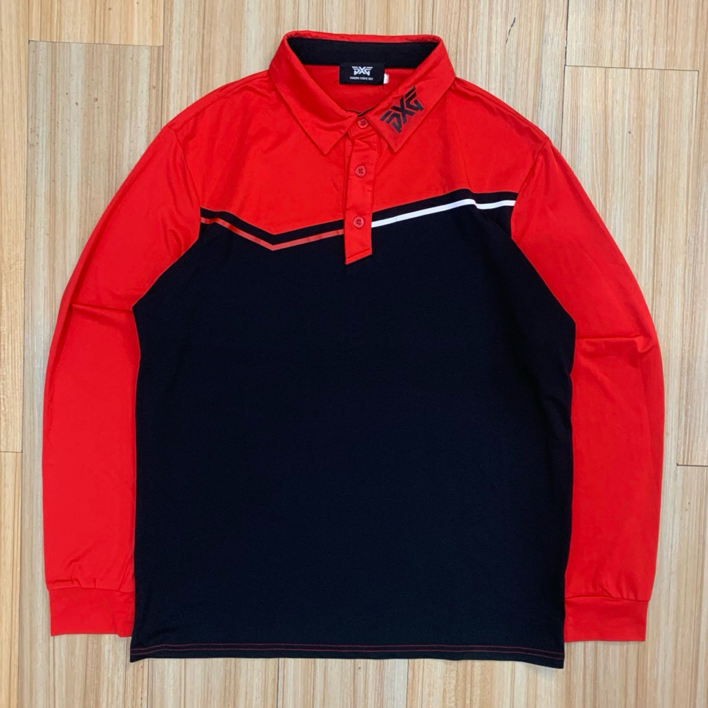 T-shirt kerah PXG mewah warna merah (M)