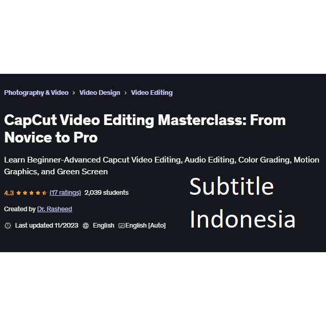 Course CapCut Video Editing Masterclass: From Novice to Pro