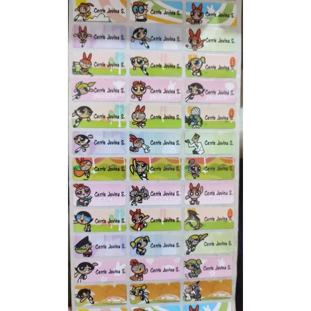 

cute labels motif power puff .sticker buku,alat tulis,t4makan,tahan air