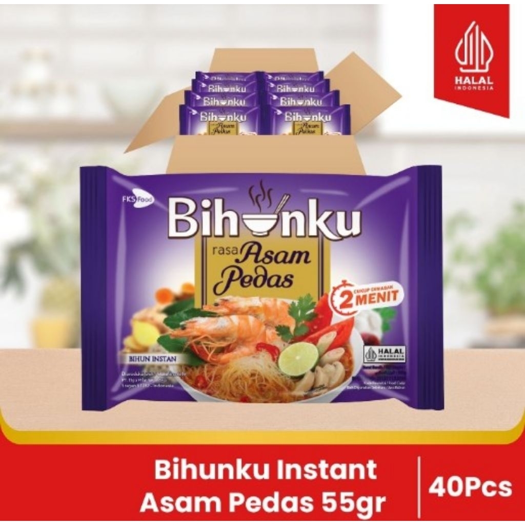 

Bihunku Instan - Asam Pedas - 1 karton - 40 Pcs - 55gr