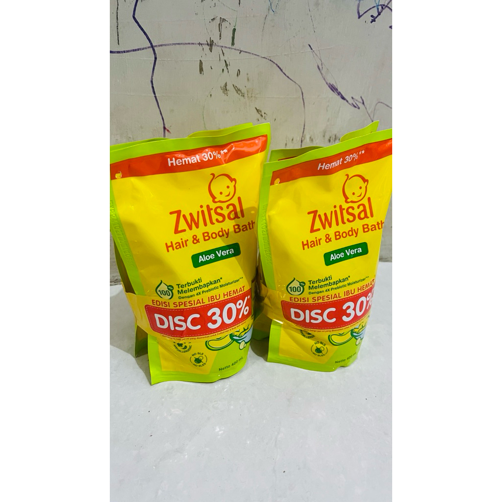 Paket Hemat Zwitsal 2in1 Hair & Body Bath Sabun Bayi 400ml Dapat 4pcs