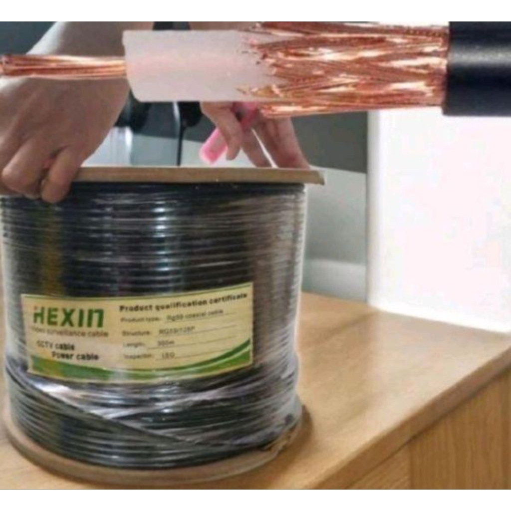 Cable Coaxial RG59 Serabut Tembaga Murni / Kabel Rg59 1 Roll 300 Meter