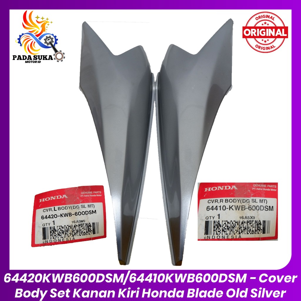 Cover Body Set Kanan Kiri Honda Blade Old Lama Silver - 64420KWB600DSM/64410KWB600DSM Original AHM 1