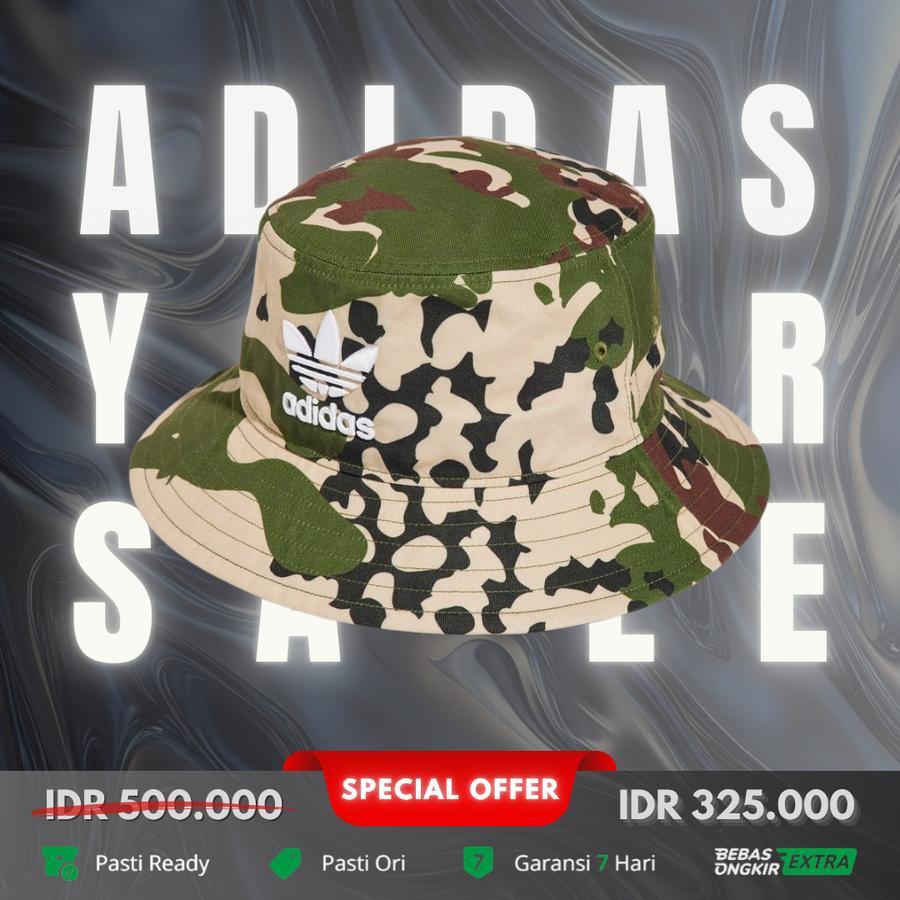 Topi bucket adidas originals adicolor Camo bucket hat - Wild Pine