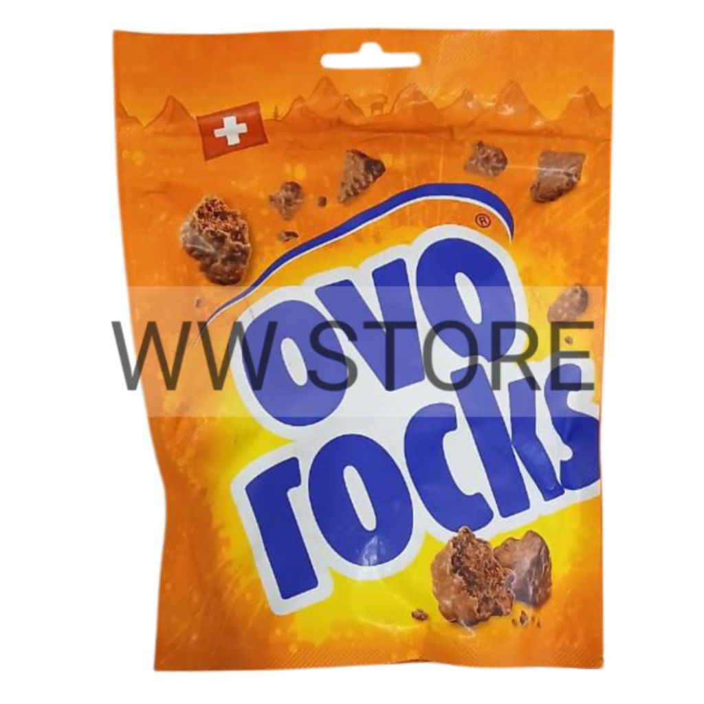 

Cemilan coklat cokelat imitasi bentuk batu Swiss Switzerland ovo rocks 120g