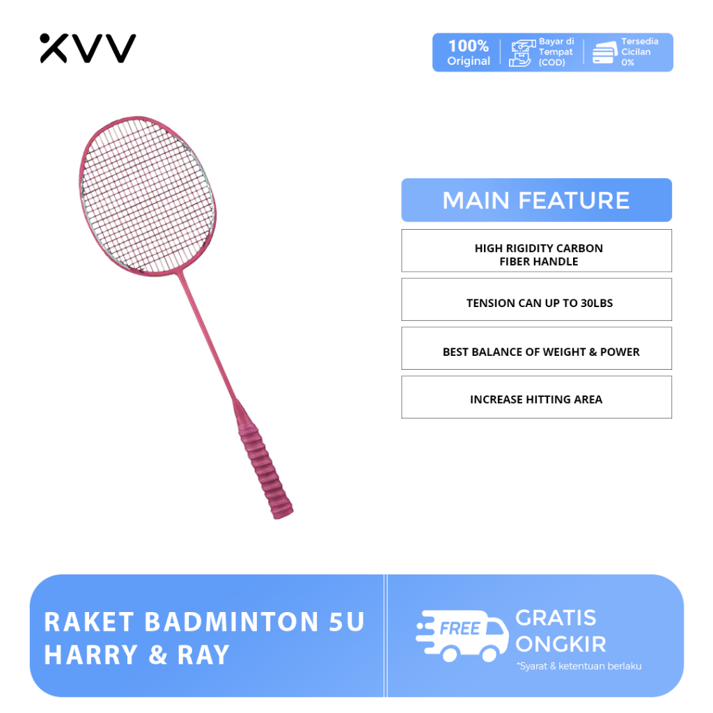 Raket Badminton / Bulu Tangkis  - PINK