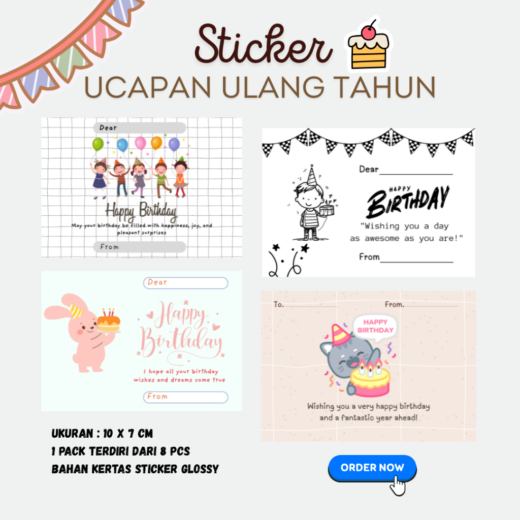 

Sticker Ucapan Ulang Tahun/Label Ucapan Ulang Tahun