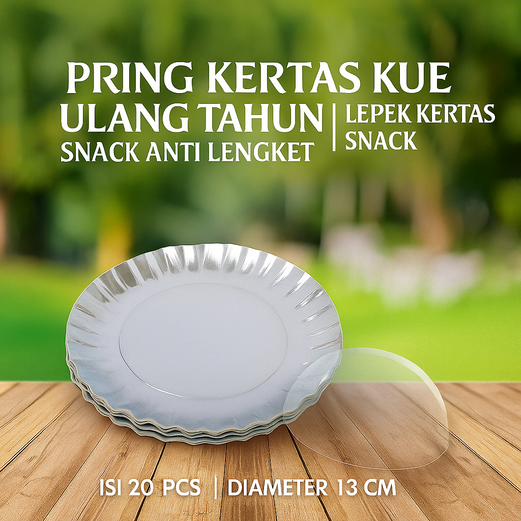 piring kertas kue ulang tahun | Lepek kertas snack anti lengket isi 20 pcs