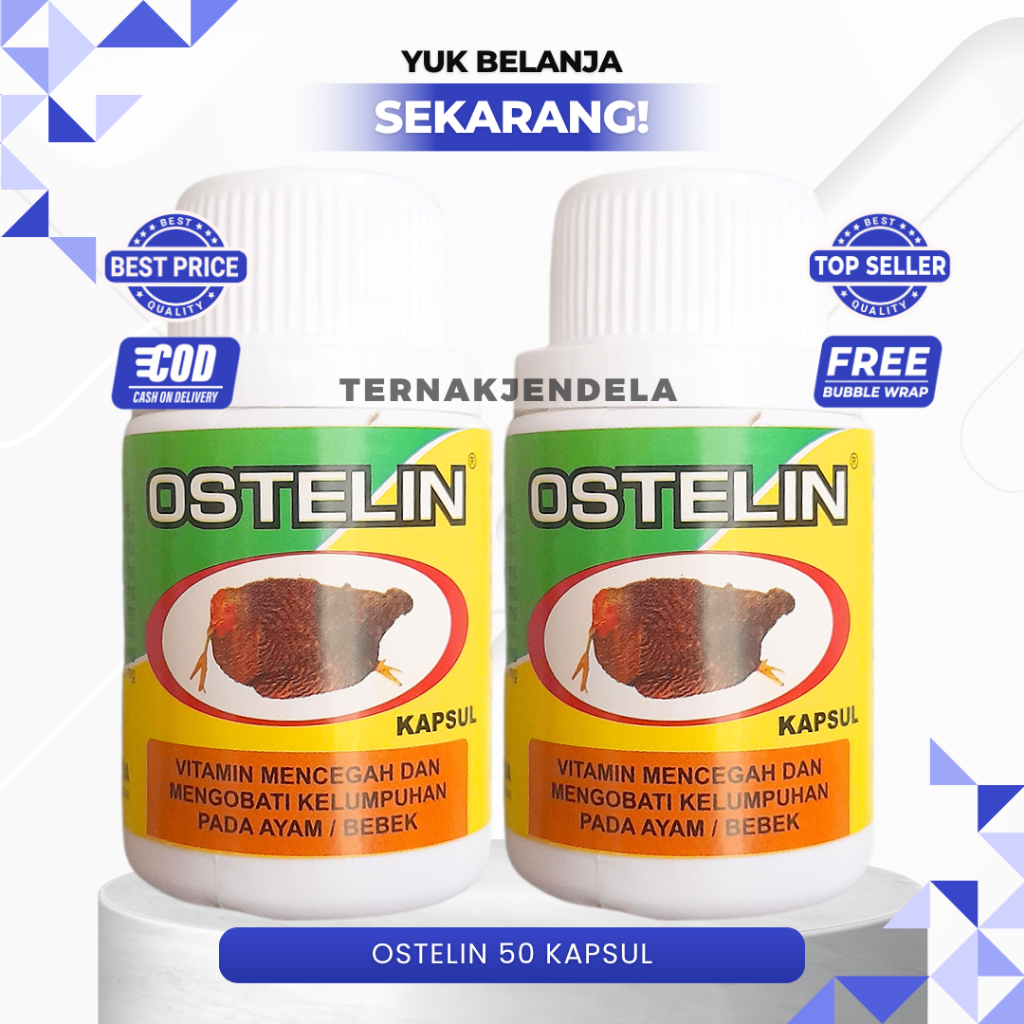 OSTELIN 50 KAPSUL - Cegah & Obati Kelumpuhsn Pada Ayam Bebek - Obat Ayam Lumpuh Ampuh - Obat Ayam Pi