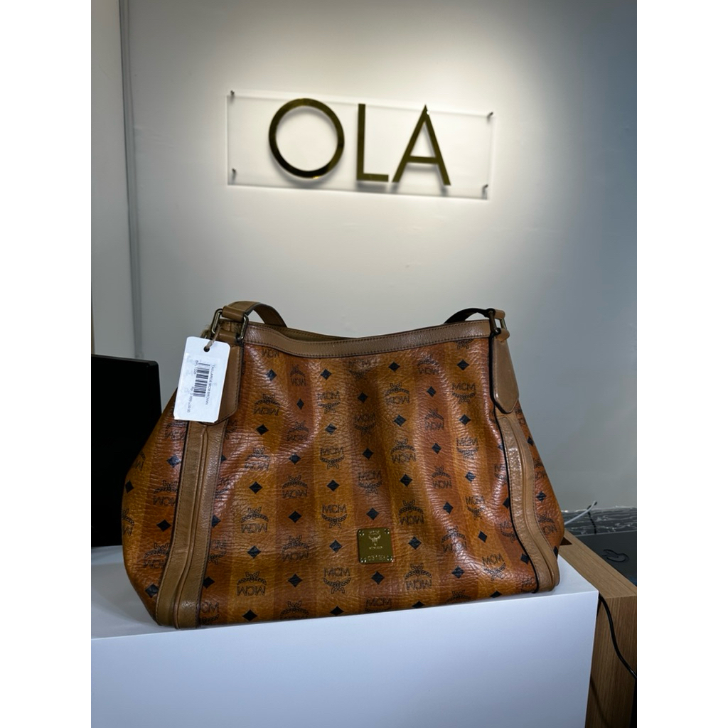 Tas MCM Preloved Hobo Bag monogram (Color : Cognac)