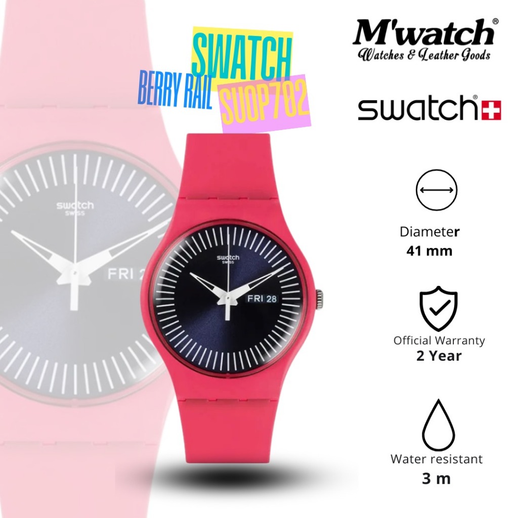 JAM TANGAN SWATCH BERRY RAIL SUOP702 (SECOND)