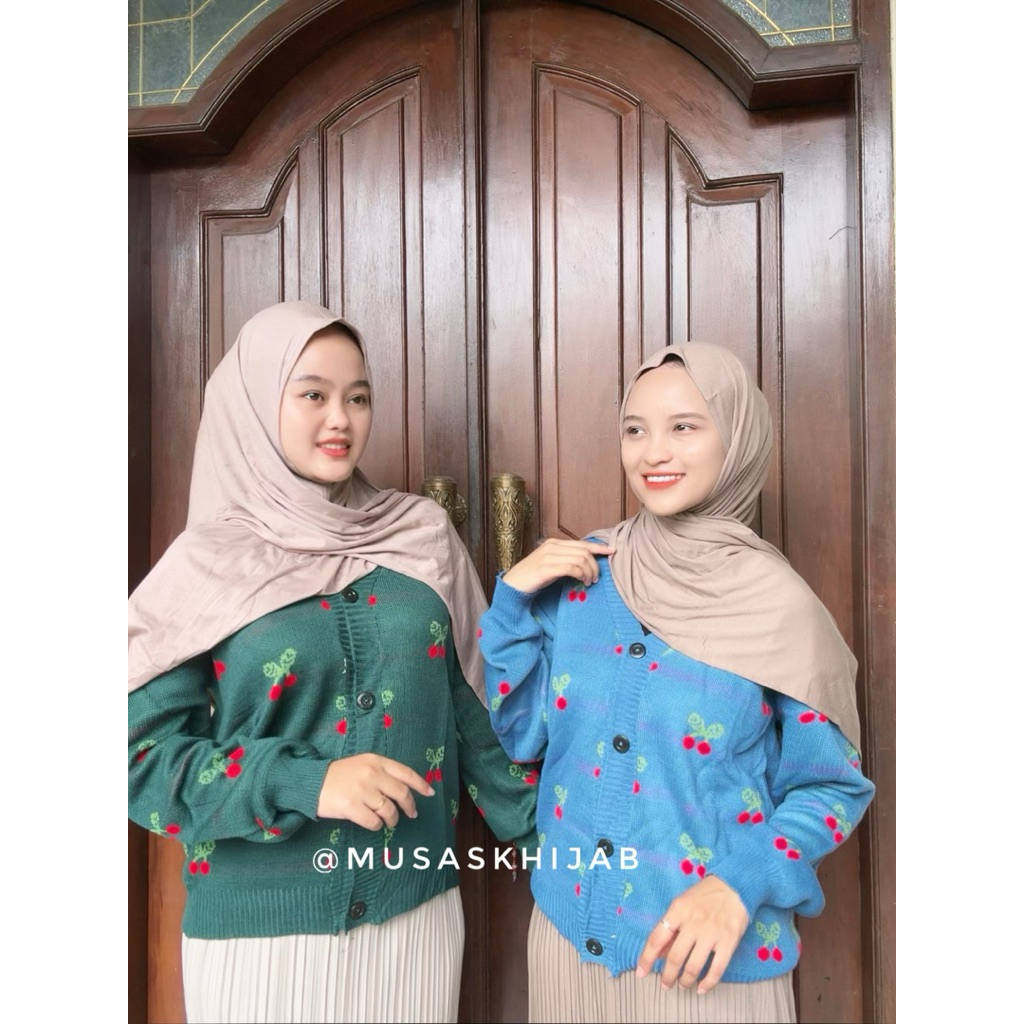 Cardigan Motif / Cardigan Wanita / Cardigan Motif Cherry
