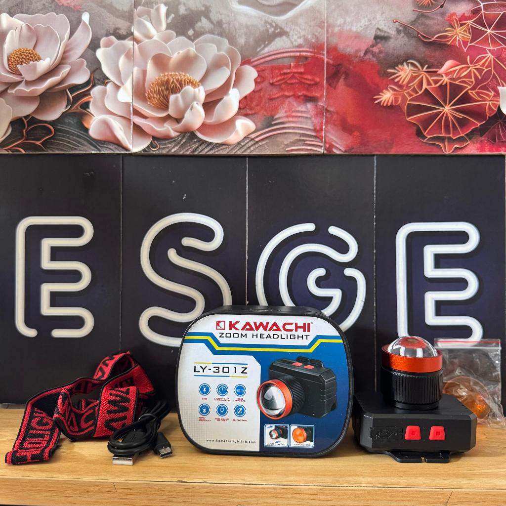 ORIGINAL LAMPU SENTER KAWACHI LY-301Z KAWACHI ZOOM HEADLIGHT SENTER KEPALA SENTER HIKING CAMPING