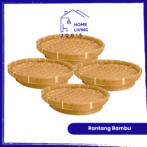 Piring Bambu Bulat | Piring Saji Lalap Bambu Bulat | Piring Snack Makanan Hidangan Simple Natural