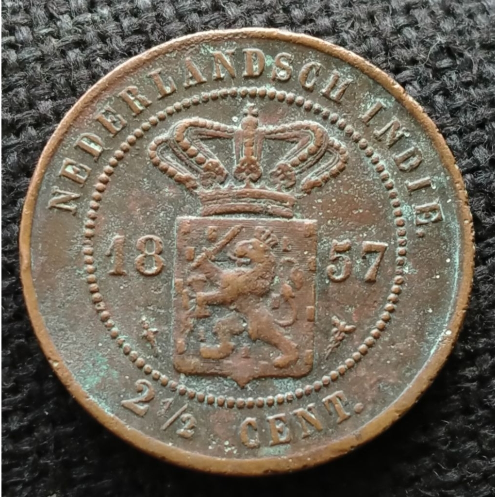 Koin Kuno Benggol 2,5 cents 1857 Nederl Indie Jaman Belanda