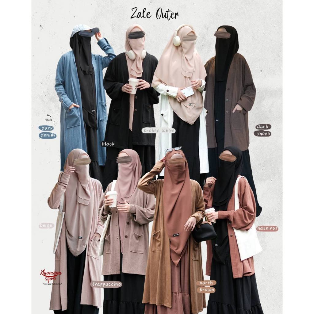 ZALE OUTER MUSLIMAH HIJAB CARDIGAN BLAZER KOREAN STYLE BY KHUMAIRA SYARI
