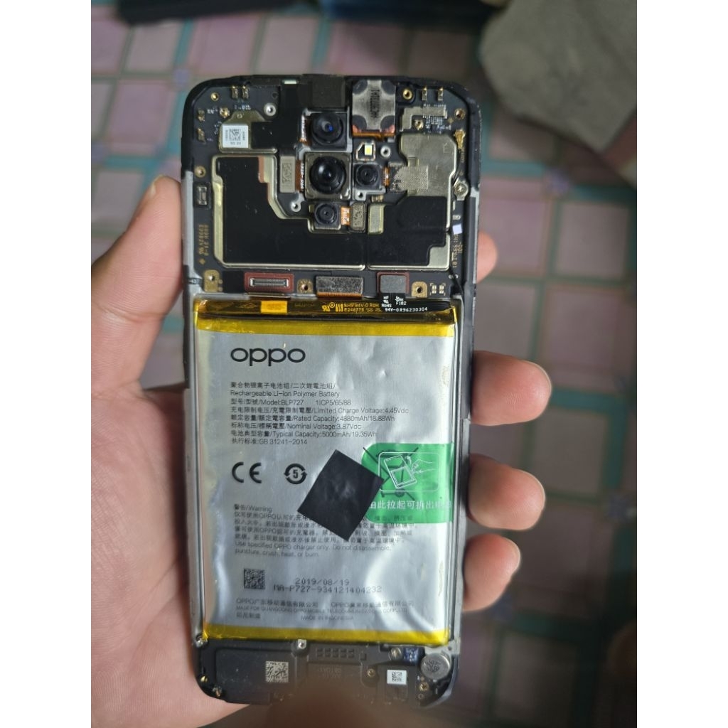 oppo a9 2020 ram 8 128 gb mnus lcd dan batre hp kotak