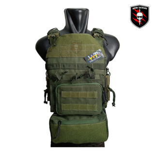Arenatac - Body Vest Green Dam Hitam Phyton FREE Dummy Plate / Bodyvest Hijau Quick Release