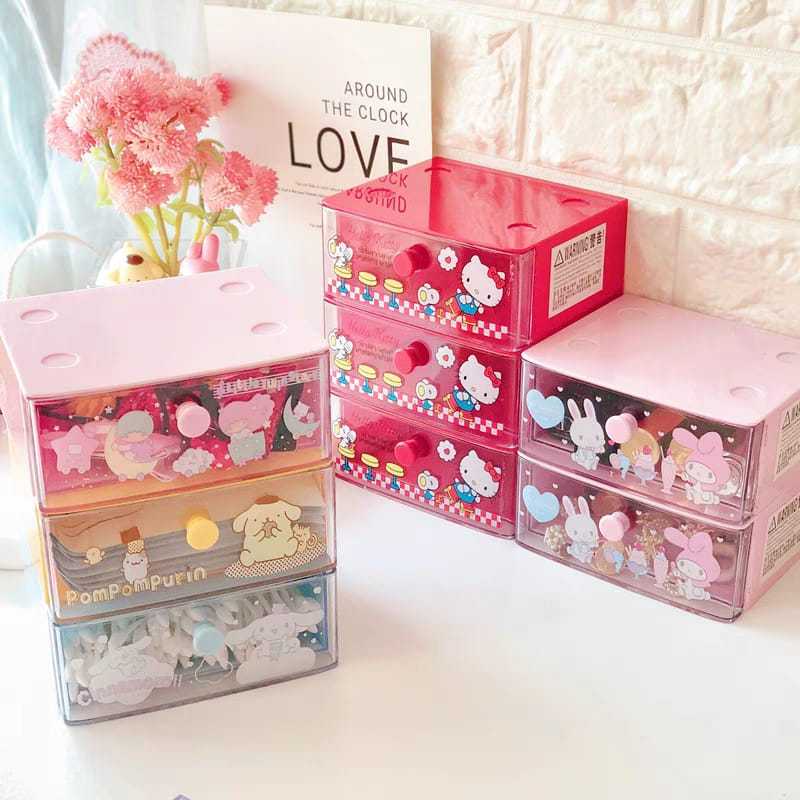 Laci Mini Box Akrilik Sanrio Karakter Bisa Susun Hello Kitty Melody Cinnamoroll Kuromi