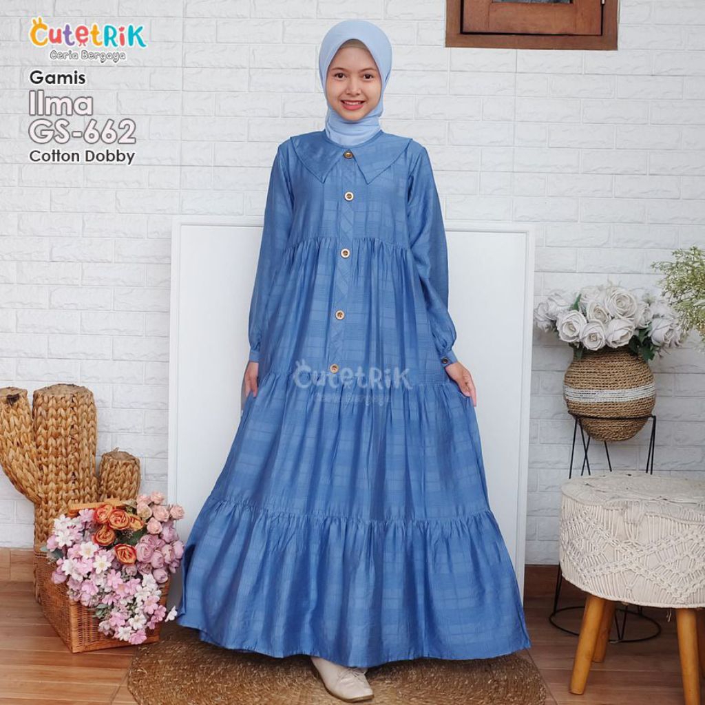 GAMIS TEEN KOREAN STYLE CANTIK BANGET GAMIS ANAK TANGGUNG DAN REMAJA ILMA BY CUTETRIK OOTD GAMIS REM
