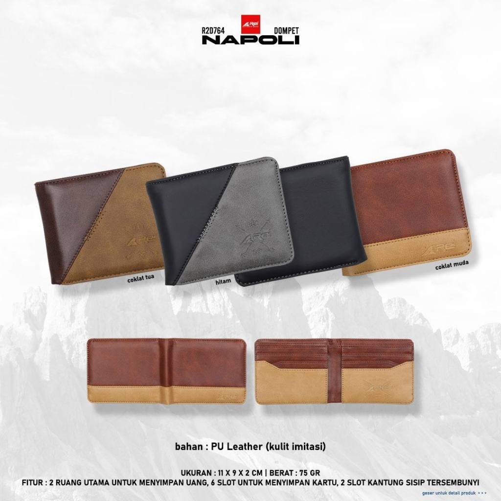 Rei Dompet / Wallet Pendek Pria Napoli Arei Original