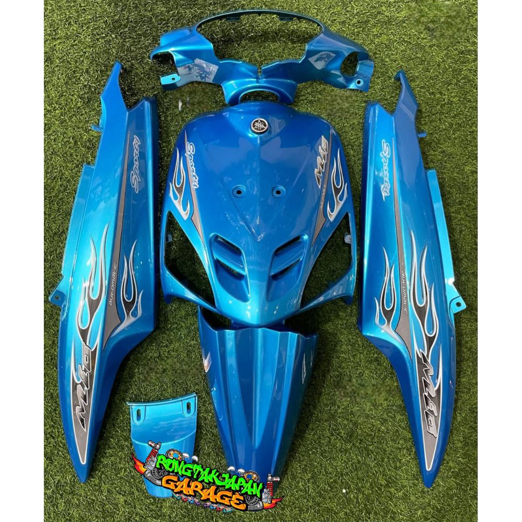 full set bodi halus mio mio sporty mio lama 5TL biru candy set striping api transparan cover body mi
